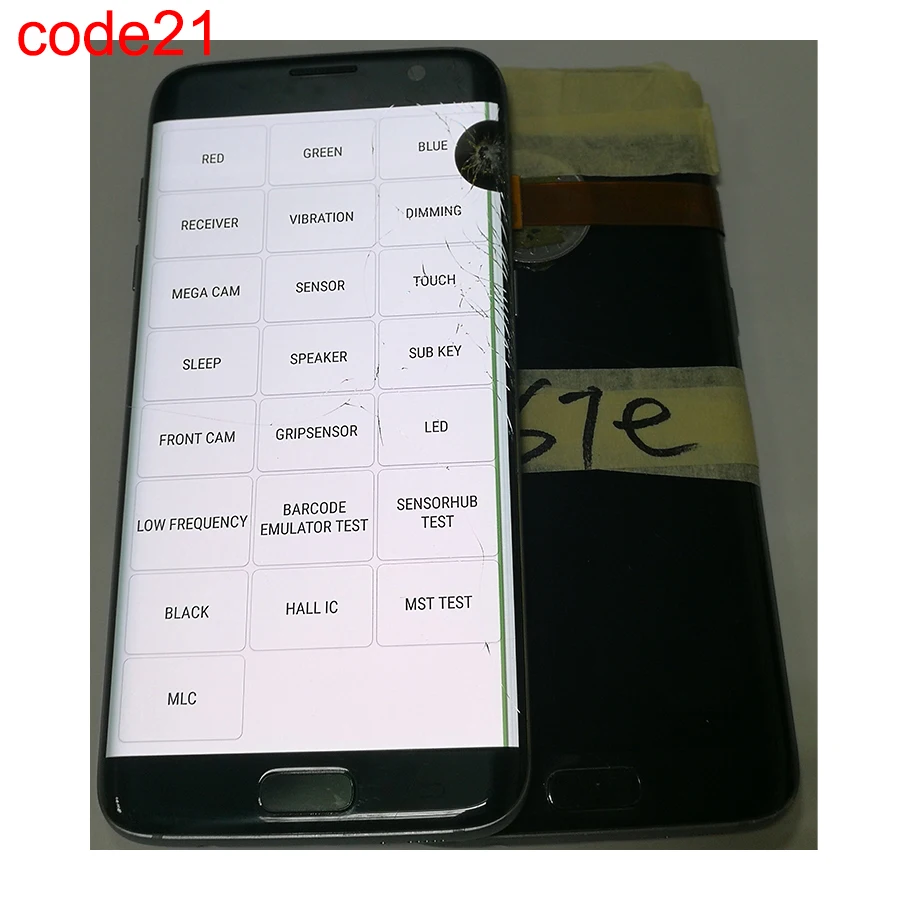 S7edge code.21 JPFix S7edge экран в сборе с рамкой сломанной изогнутой поверхности дисплей сенсорный ЖК-экран - Цвет: S7edge code.21