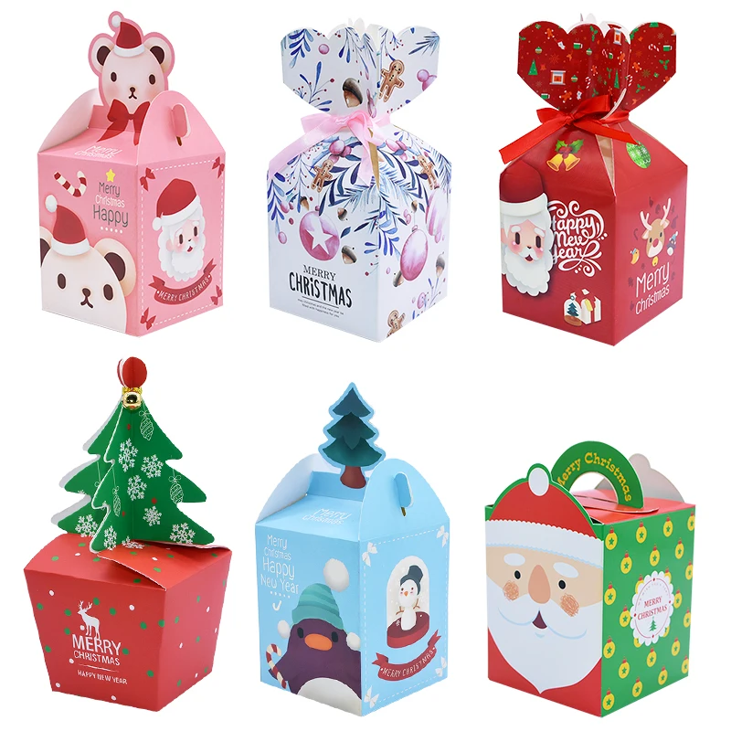 

Cartoon Christmas Candy Box Christmas Party Gift Paper Box Christmas Decoration for Home Cookie Packing Box Kids Favor Supplies