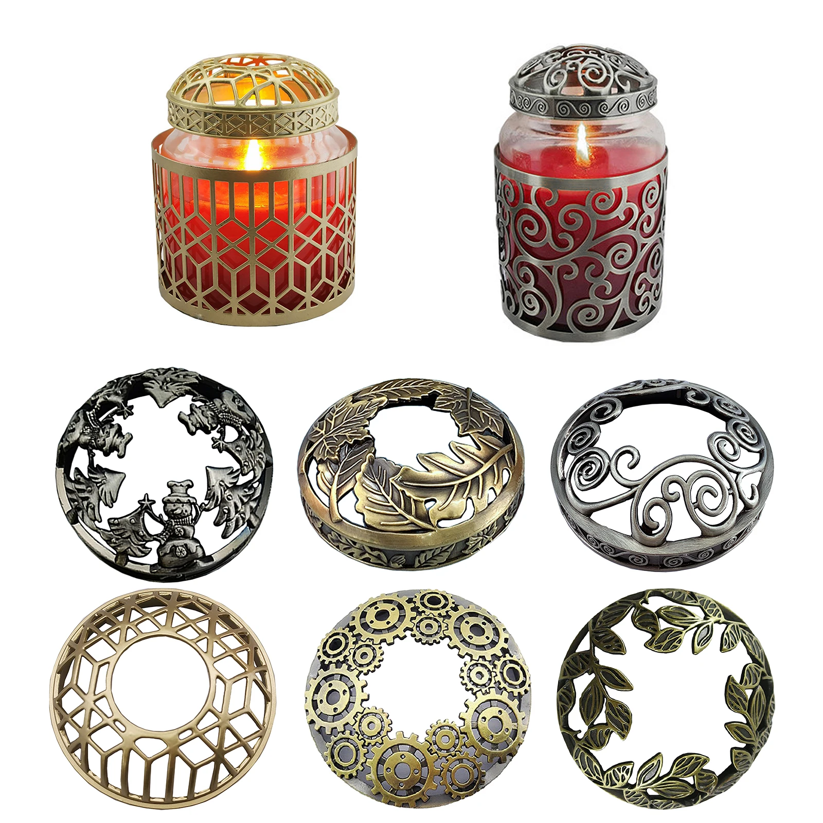 AntiqueCandleJarLidCoverCandlesTopperShadesStableBurningLid