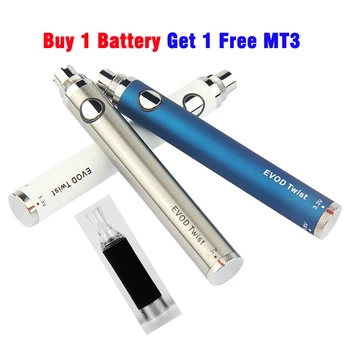 

Twist Battery eVod Adjustable Voltage 650mAh 900mAh 1100mAh Variable eGo C MT3 Kit E Cigarette