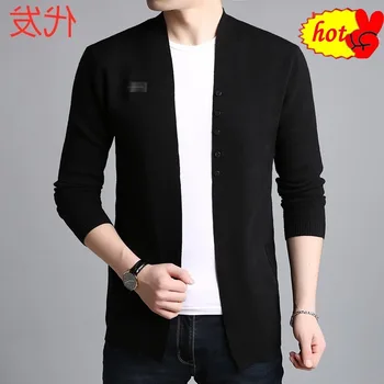 

Men Knitted Button Cardigans Sweaters New Casual Men Pullover V-Neck Outerwear Clothing Autumn Winter Knitted