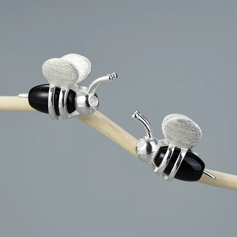 Orecchini a lobo da donna in argento sterling S925 con pietra di