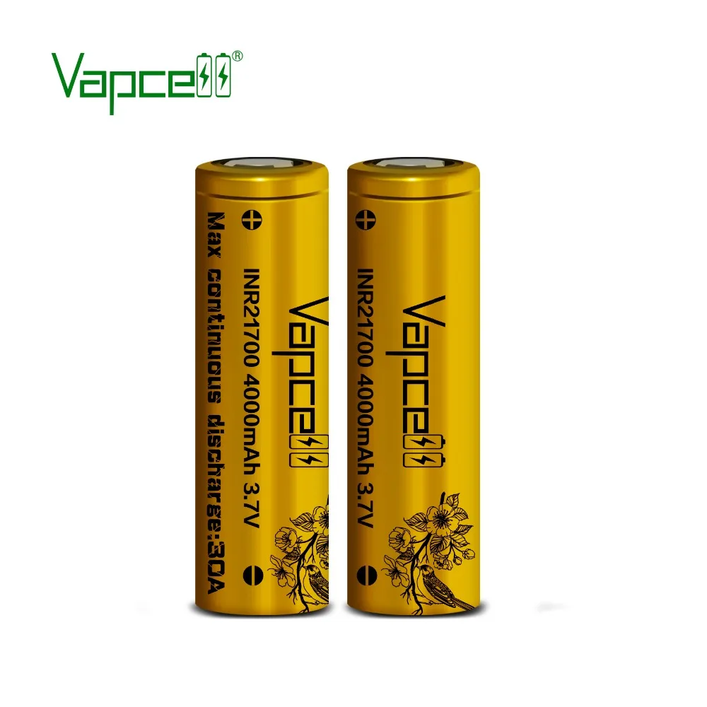 1 доллар купон Vapcell 21700 4000mah 30A 40T золото 3,6 v перезаряжаемая батарея для фонарика/электроинструментов