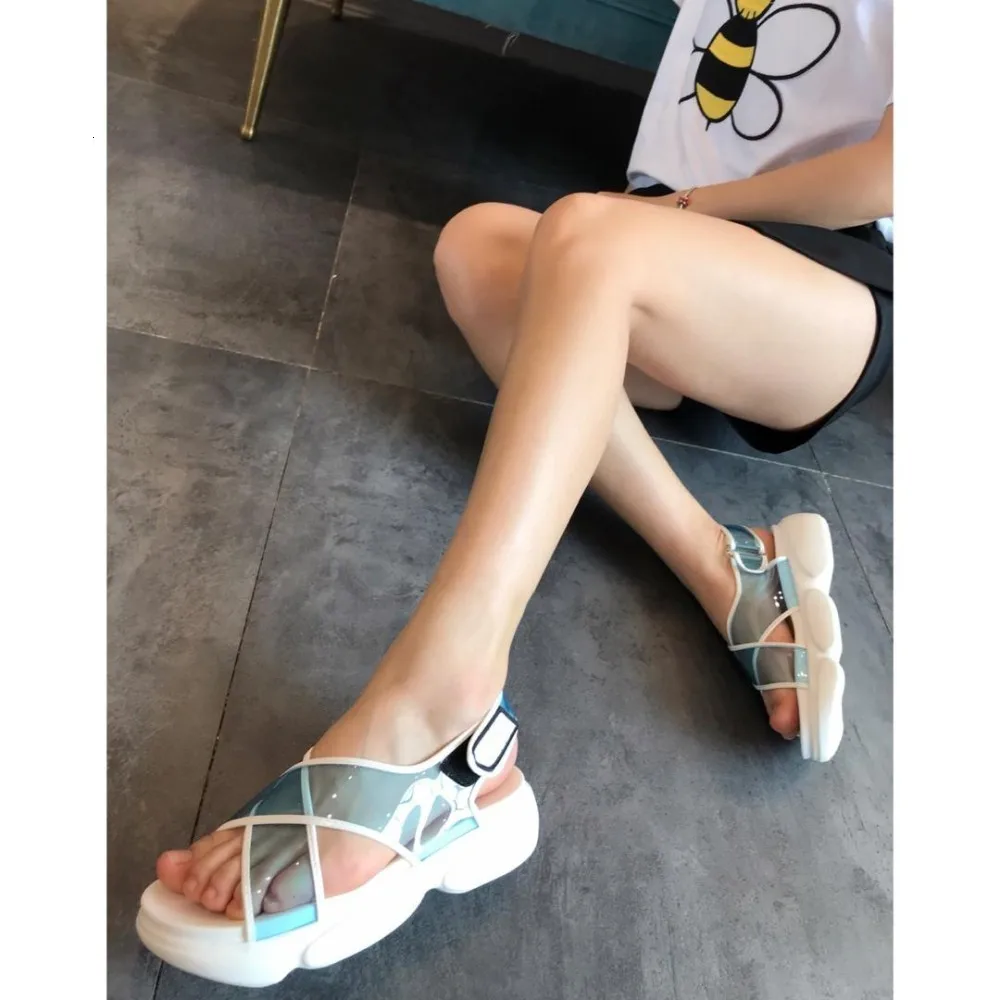 

Women's sandals transparent New 2019 summer Casual Fashion Comfortable Shoes Women Luxury Brand