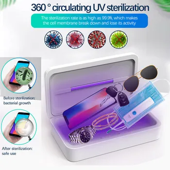 

Multifunctional UV Sterilizer Home Sterilization Box Phone with Wireless Charger Disinfection Box UV Sterilization Lamp