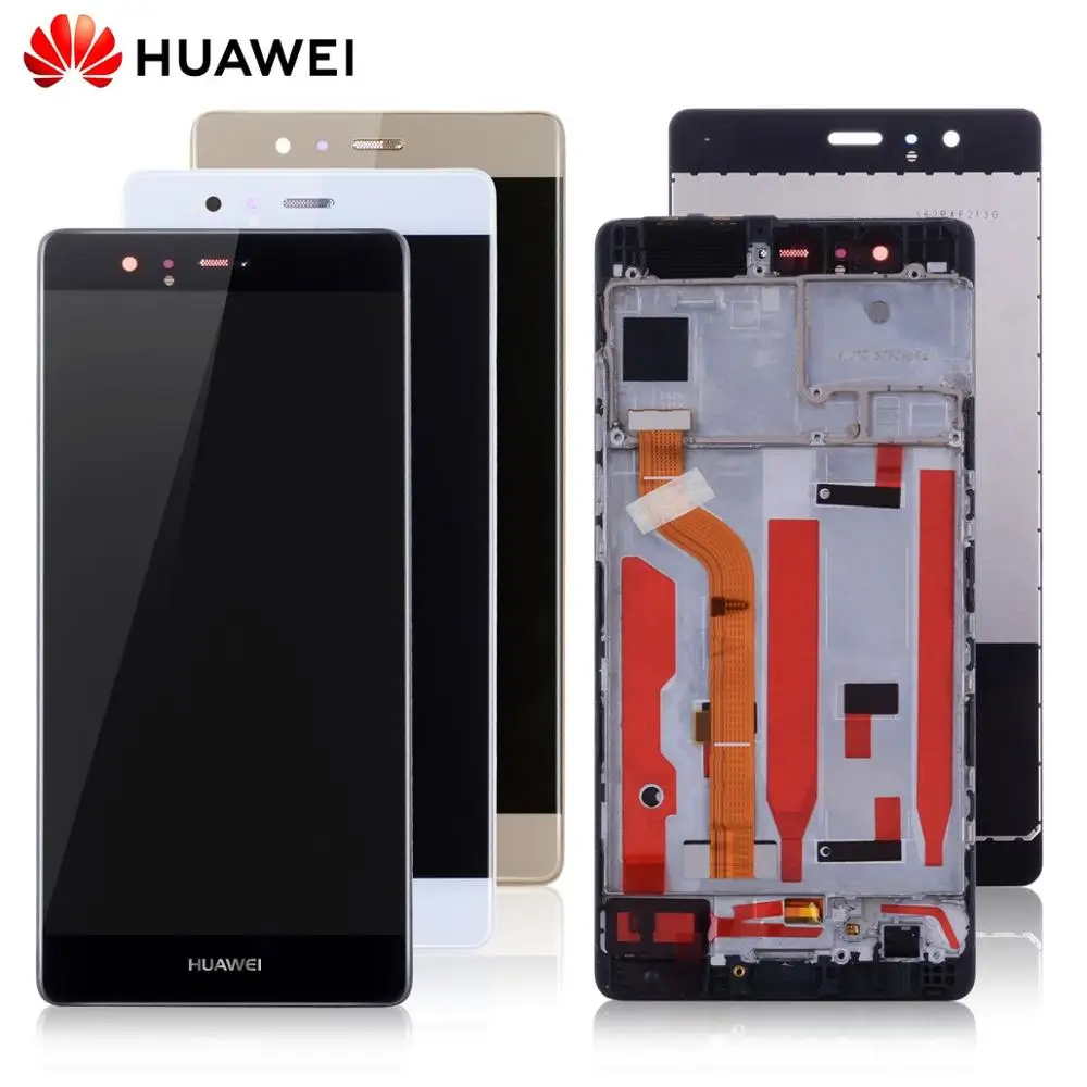 Pаспродажа Дисплей для HUAWEI P9 EVA L09 EVA L19 font b LCD b font в сборе с тачскрином на рамке Оригинал 5.2 черный белый золото