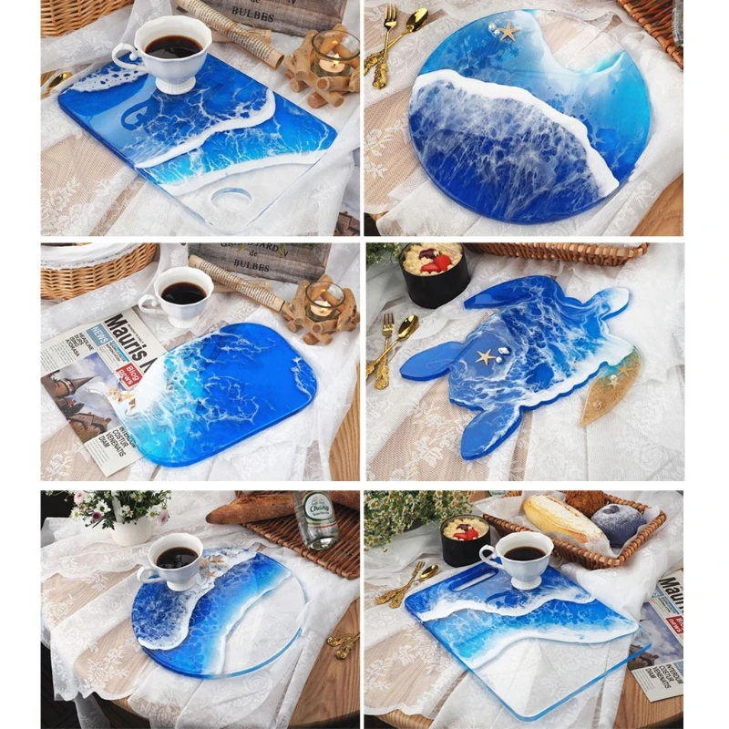Beach Turtle Whale Tray Resin Mold Round Rectangle Serving Coaster | Украшения и аксессуары