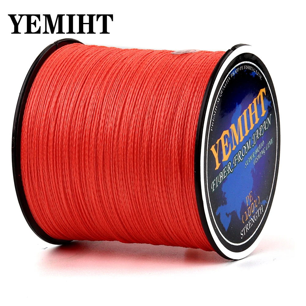 YEMIHT 500M 300M 100M Multicolour PE Braided Wire 4 Strands 10 -120lb Multifilament Japanese Fishing Line