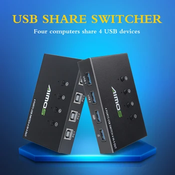 

NEW USB 2.0 Switch KVM Switcher Splitter Box For 4 PC Sharing Printer Keyboard Mouse KVM 4K USB HDMI Switch Box Video Display