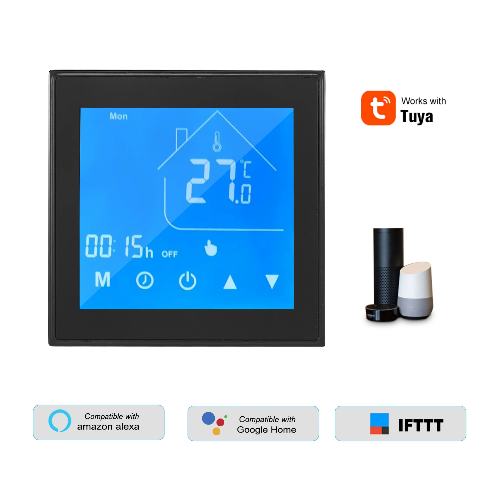 WiFi Smart Thermostat Temperature Controller Week Programmable for Electric Underfloor  Heating Tuya for Alexa Google APP Control - AliExpress
