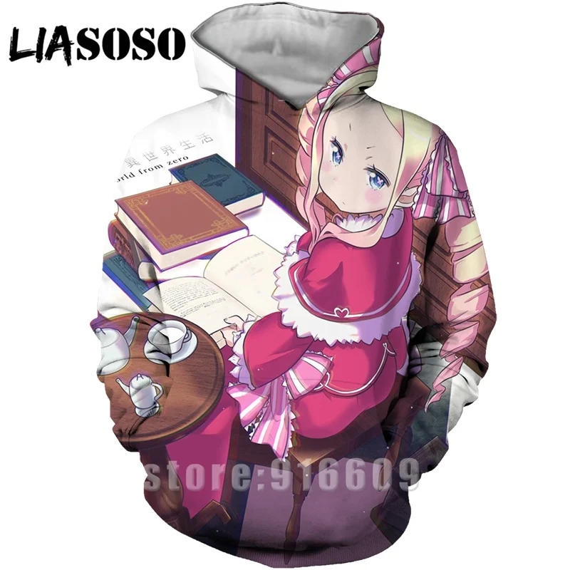 Модные женские и мужские худи rem с 3D принтом Re: zero, худи REM, пуловер для косплея, толстовка с капюшоном в стиле аниме, Harajuku - Цвет: 10
