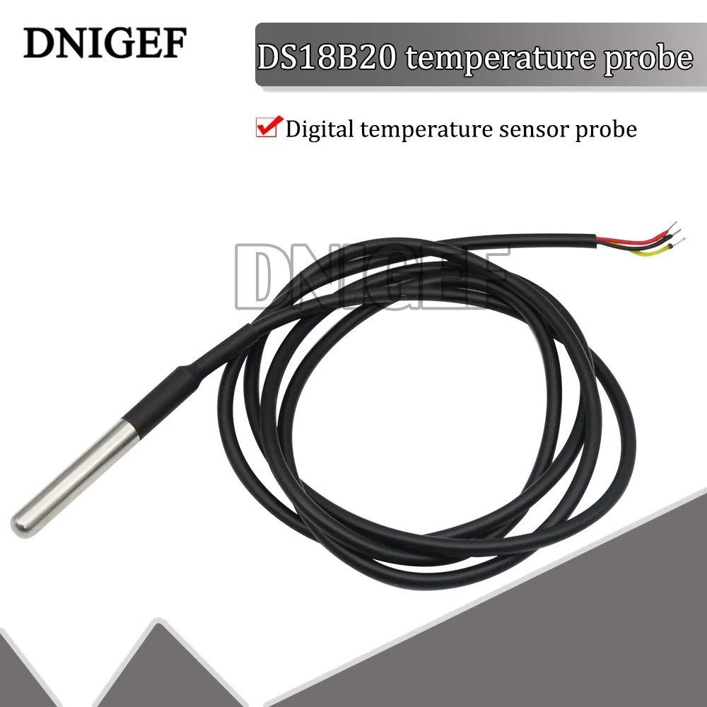 DNIGEF 1PCS DS1820 Stainless Steel Package Waterproof DS18B20 Temperature Probe 18B20 Sensor Module For Arduino | Электронные