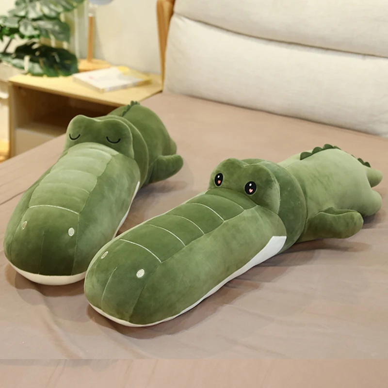 

75/100cm Big Size Crocodile Lying Plush Pillow Mat Plush Crocodile Soft Stuffed Animal Toy Cartoon Plush Dolls Kids Boy Gift