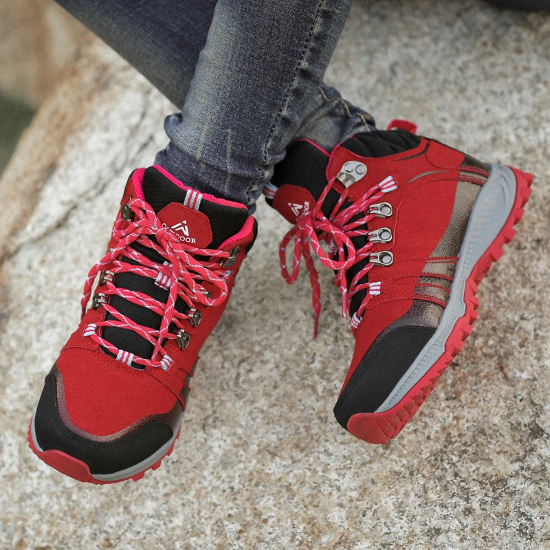 Зимние ботинки с плюшевым утеплителем Для мужчин замшевые кроссовки Водонепроницаемый Для женщин высокие Нескользящие меховые теплые ботильоны рабочие ботинки Для мужчин зимняя обувь