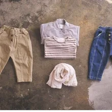 Осенняя детская одежда в Корейском стиле; стиль для мужчин и женщин; детская модная повседневная одежда свободного кроя в Корейском стиле