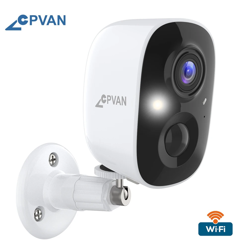 CPVAN беспроводная наружная камера безопасности с аккумулятором WiFi 1080P HD