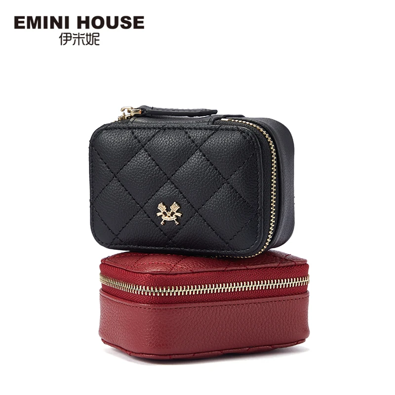 EMINI HOUSE Алмазная решетка для помад Сумка с зеркалом из натуральной кожи мини сумка