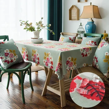 

Floral Print Tablecloth, Waterproof Polyester, Rectangular / Anti-Stain / Washable Tablecloth for Kitchen Dinner picnic