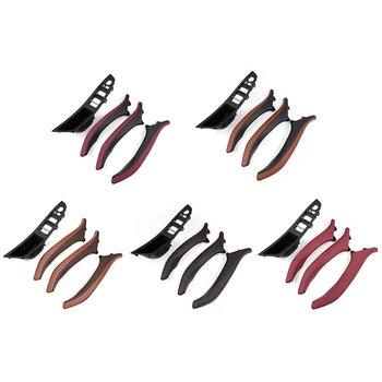 

Genuine Leather LHD For-BMW 5Series Beige Car Interior Door Handle Inner Panel Pull Trim Cover Arm