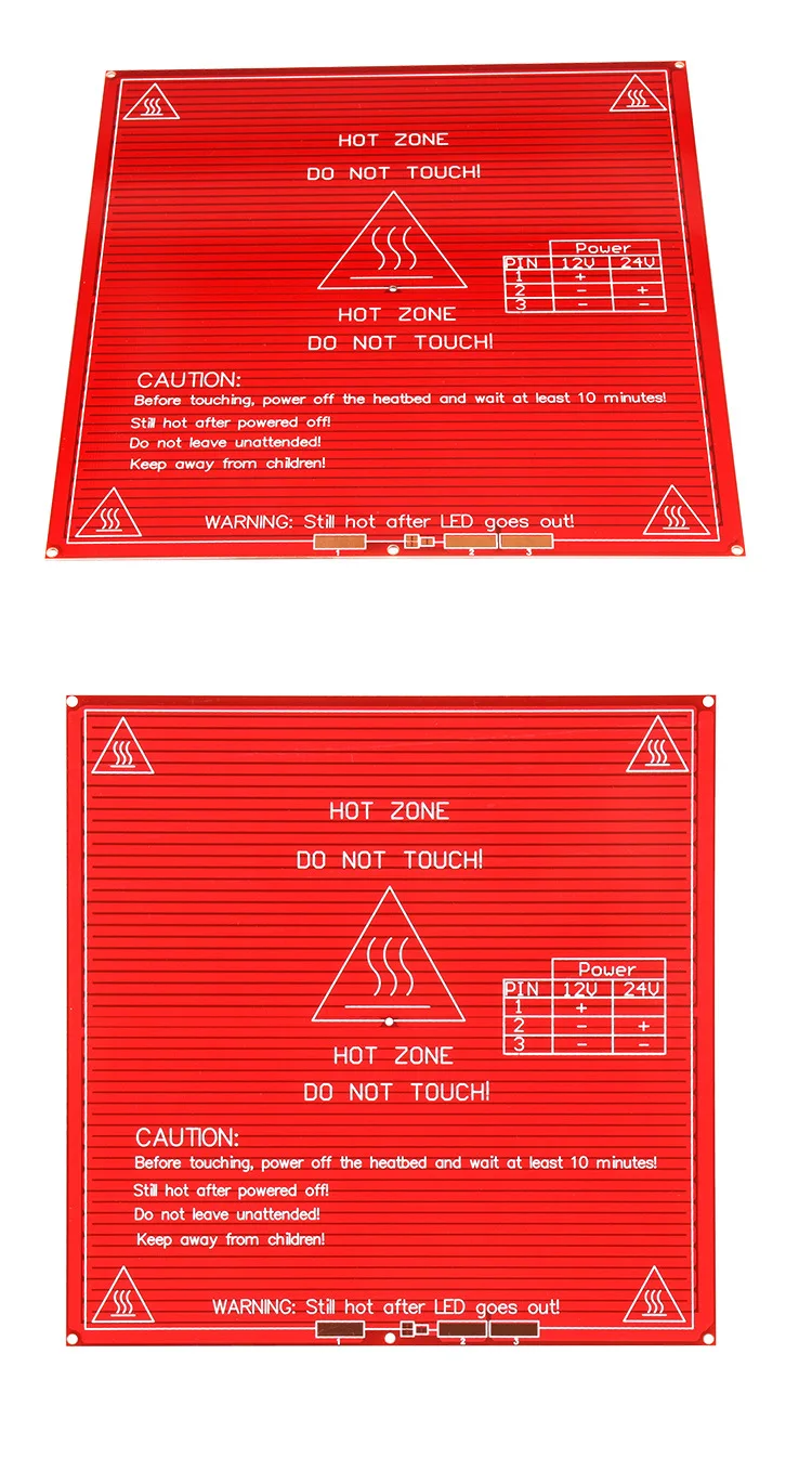 Red Heat Bed for 3D Printer 214mmx214mm Upgraded MK2B Heated Bed PCB Heatbed Dual 12V 24V Red MK2 HotBed For 3D Printer Parts (4)