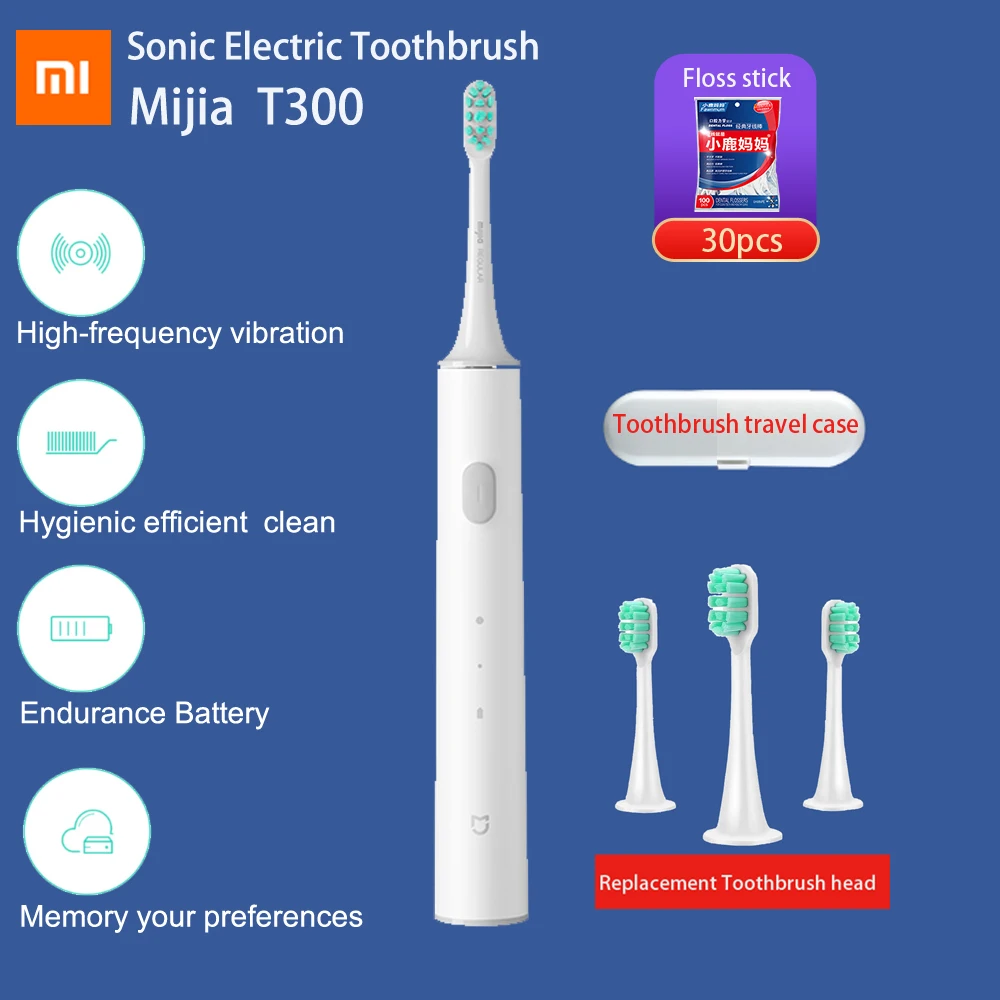Original Xiaomi Mijia Sonic Electric Toothbrush Long Battery Life Mi T300 Tooth Brush High Frequency Vibration Magnetic Motor Original Xiaomi Mijia Sonic Electric Toothbrush Long Battery Life Mi T300 Tooth Brush High Frequency Vibration Magnetic Motor