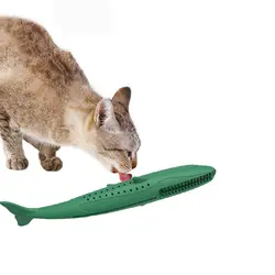 Мягкая силиконовая Мятная зубная щетка в форме рыбы, игрушки для домашних животных, игрушки для кошек, интерактивные товары для домашних
