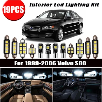 

19 Bulbs White Canbus LED Interior Map Dome Light Kit Fit For 1999-2003 2004 2005 2006 Volvo S80 Courtesy Cargo License Lamp