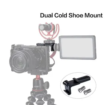 

General Camera Cage Rig Double Dual Hot Cold Shoe Mic Bracket Universal Camera Accessories