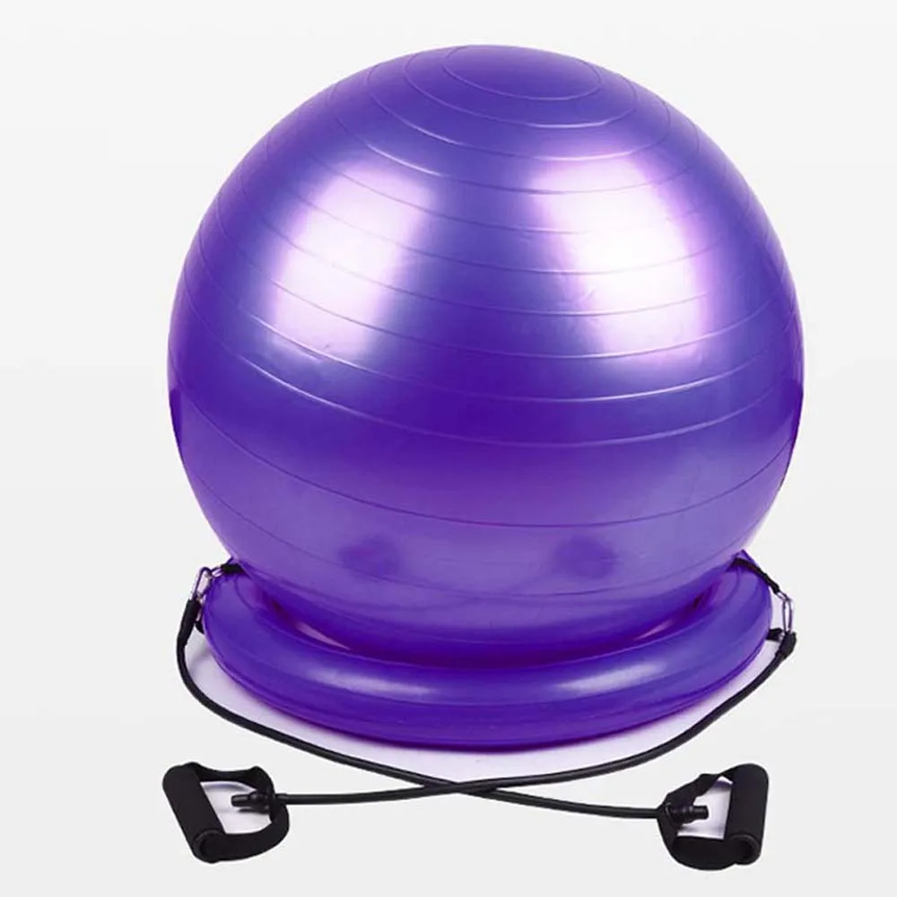 Prix CHAISE DE BALLON d'exercice gym AVEC STABILISATEUR - 65cm Yoga Fitness Base de balle et de stabilité pour le gymnase à domicile et le bureau - Bandes de résistance, affiche d'entraînement