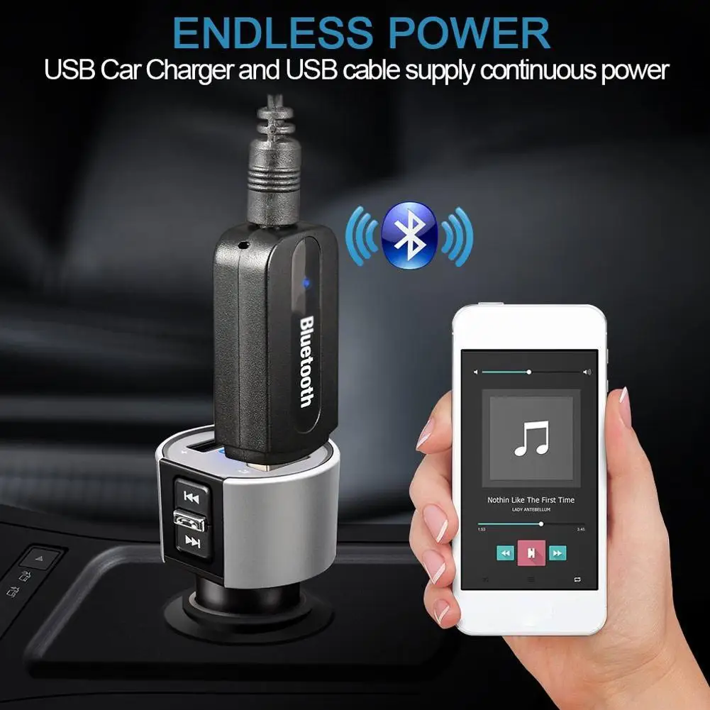 

2019 Car Bluetooth Stick usb 2.0 Bluetooth Music Receiver Wireless Car Audio Receiver Bluetooth Adapter 3.5mm AUX Cable