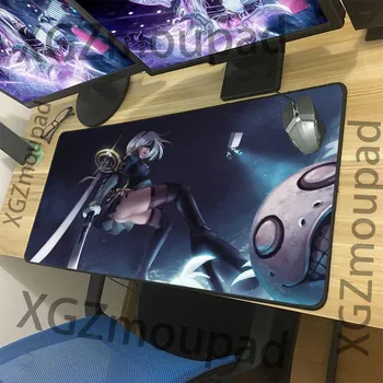 

XGZ Japanese Anime Custom Large Mouse Pad Black Lock Edge NieR: Automata Computer Desk Mat Rubber Non-slip 900x400/900x300 Xxl
