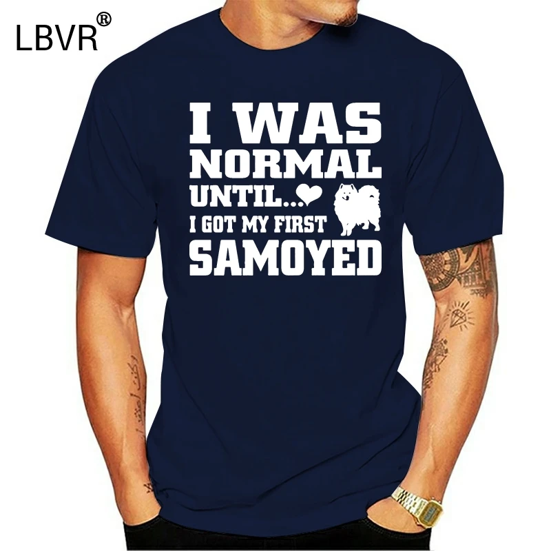 Забавная Повседневная футболка для мужчин 100% хлопок Samoyed футболки с вырезом