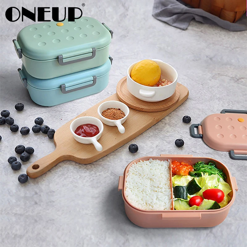 

ONEUP Lunch Box For Kids Microwave Heating Container Cute Snack Bento Box Kitchen Food Container For School Picnic Accessories
