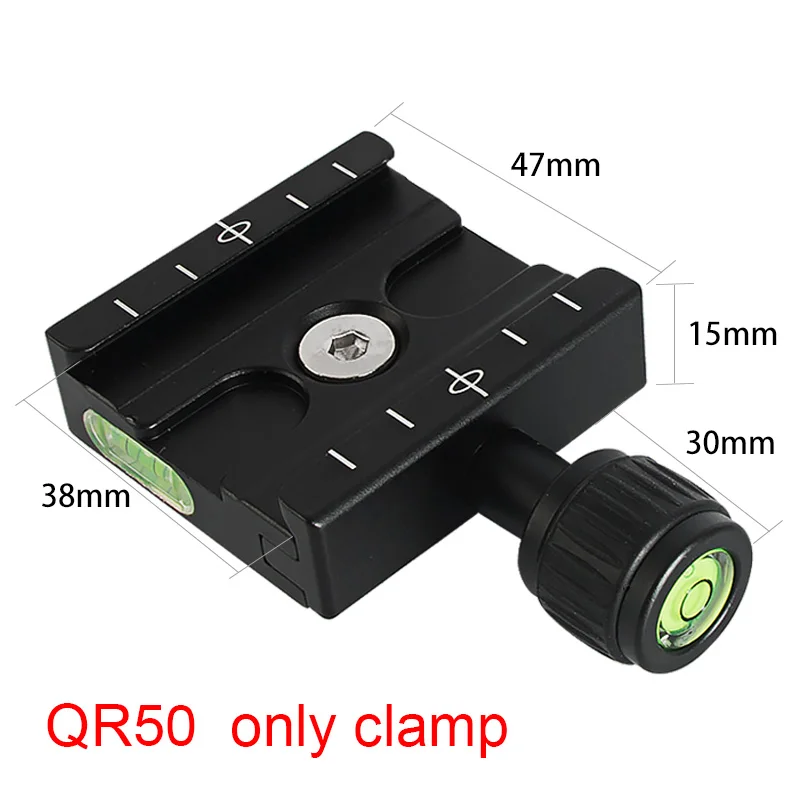 Dslr быстроразъемный зажим для камеры, плечевой ремень, крепление штатива, пластина, адаптер, зажим для arca swiss, зажим, головка штатива для камеры - Цвет: QR50  only clamp
