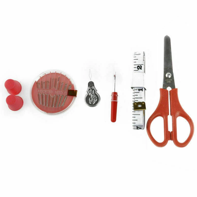 100pcs/bag Home Sewing Thread Set Sewing Machine Spool Bobbin Reel Needles Scissors Thimbles Threader Seam Ripper Soft Tape Kit