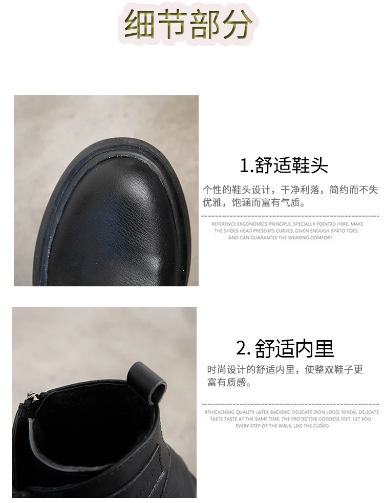 Lady Boots Rock Shoes Woman Low Heels booties Lace Up Winter Women Luxury Designer Round Toe Ladies Martins Rubber Mid-Calf