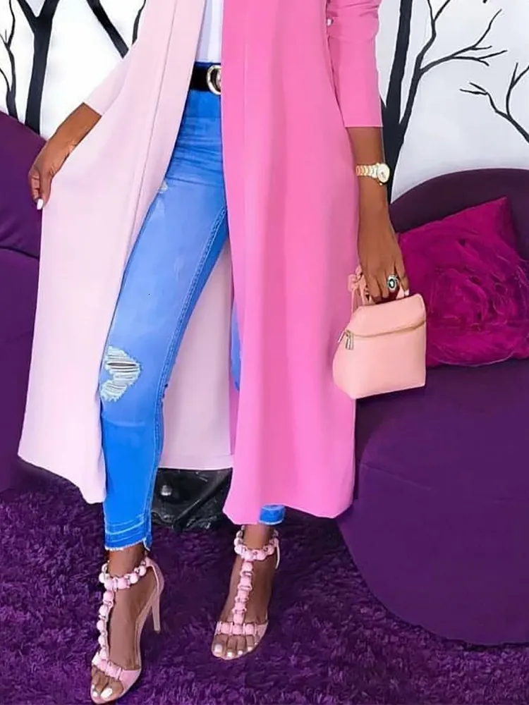 2019 розовый белый черный цвет лоскутные тренчи женские повседневные свободные