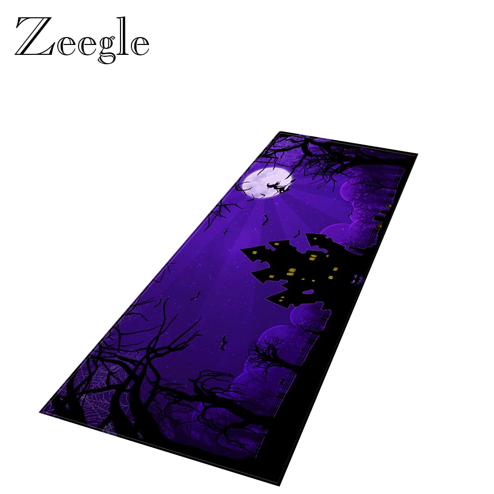 

Halloween Carpet Long Rectangle Kitchen Rug Non-slip Living Room Carpet Absorbent Hallway Floor Carpet Washable Bedside Rug