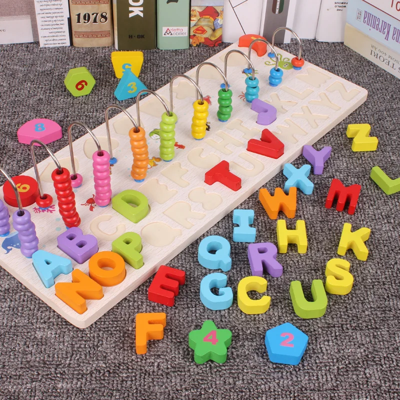 

Children Numbers Board Number Lettered Abacus Calculation Frame Educational +/- Arithmetic Baby Nursery Numbers Board Toy