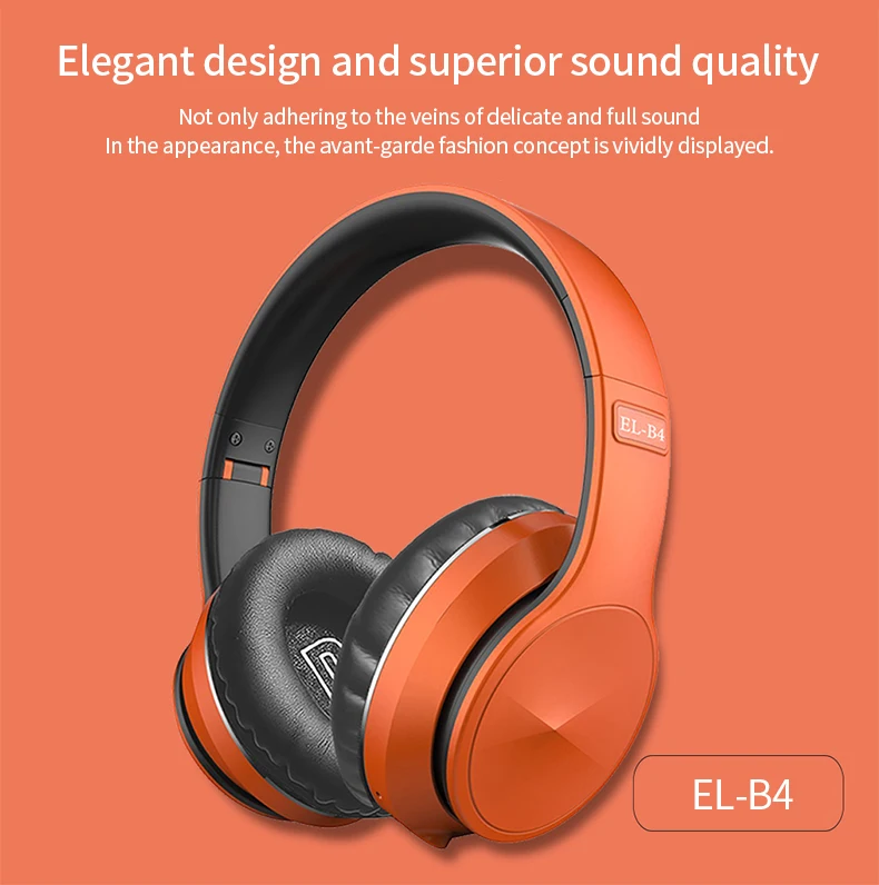 

EL-B4 Bluetooth Wireless Headphone Foldable Stereo High Quality Sound Bluetooth Sport Headset Support TF Card FM Radio AUX Mode