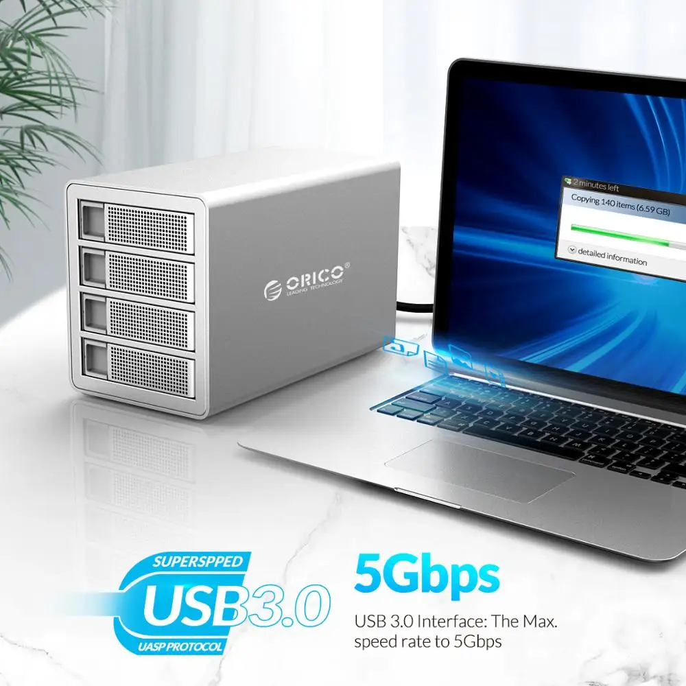 Чехол для жесткого диска ORICO алюминиевая док станция HDD 4 отсека 3 5 дюйма 64 ТБ с