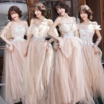 

Evening Dress Elegant Crystal O-Neck A-line Robe De Soiree Short Sleeve Ruffles Floor-Length Women Party Dresses