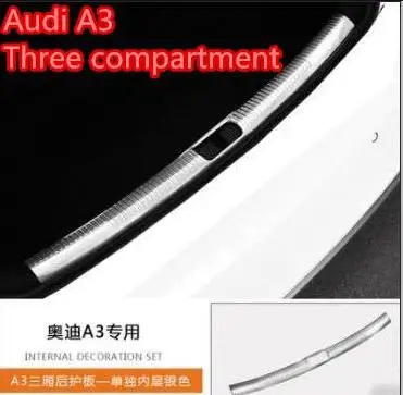 Специально для Audi A3 два отсека и три отсека задняя Защитная панель задний порог защита Audi S3 декор для багажника - Цвет: 2