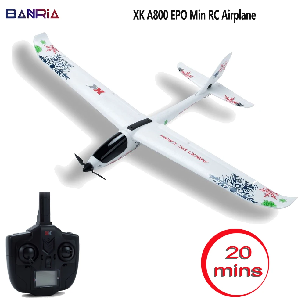 

DIY RC Plane Toy Remote Control Glider XK A800 2.4Ghz 5CH Airplane with 3D/6G Mode 780mm EPO Fixed Fly Wing Aircraft