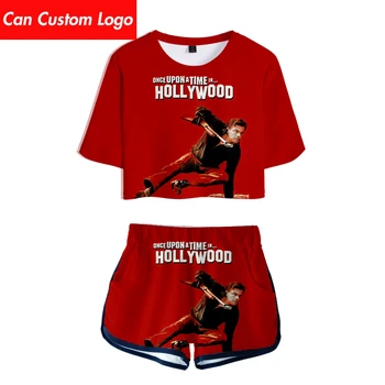 

Once Upon A Time In Hollywood Printed Women two piece set Oversize Navel short sleeve and undertale Short Pants Summer Set