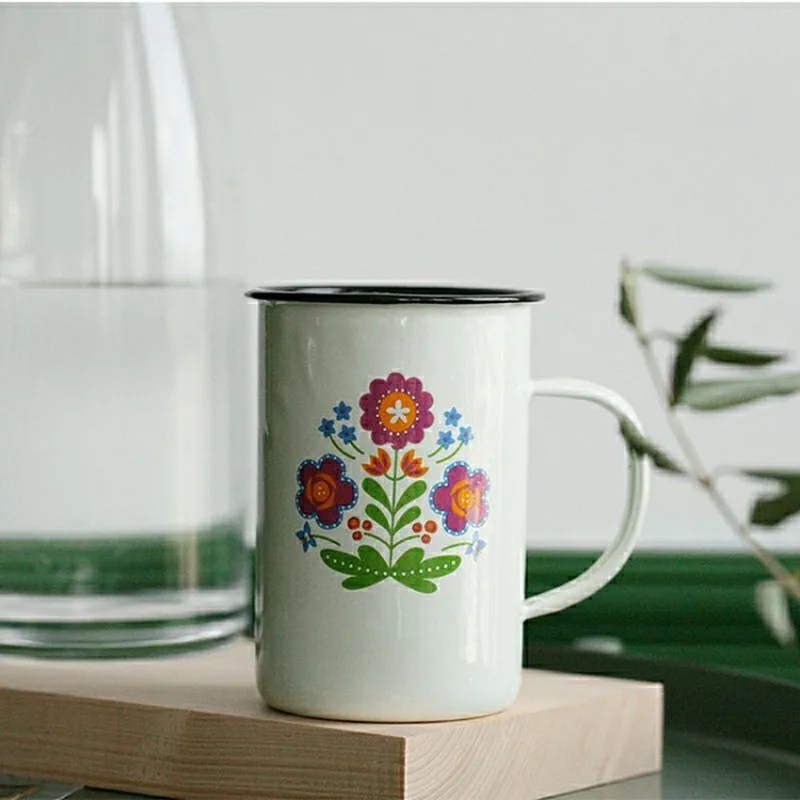 Enamel Coffee Mugs Unbreakable Outdoor Travel Water Cups Beer Cups Camping Bonfire Party Fishing Picnic Gifts