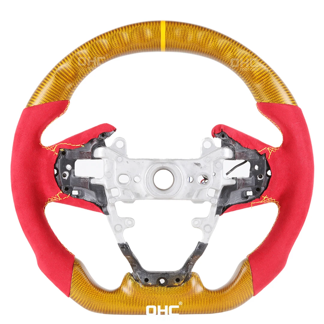 100 Real Carbon Fiber Led Steering Wheel For Honda Civic We Steering