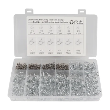 

285pcs Spring Clamps Set Automobiles Fuel Line Tube Clips Stainless steel