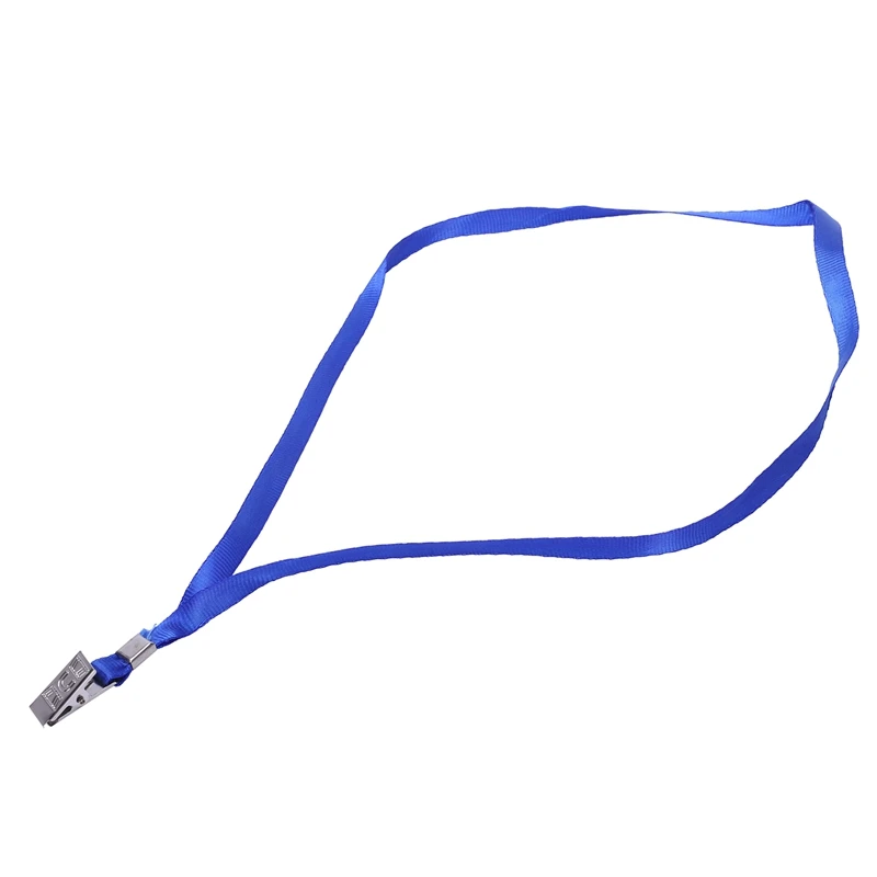 5 Pieces Clip Metal Blue Lanyard Neck Strap for Card Holder