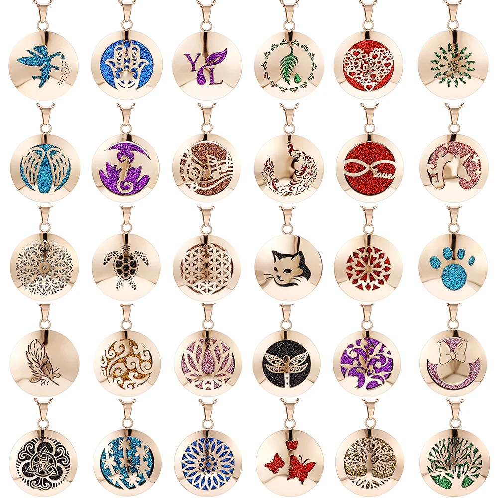 Aromatherapy Essential Oil Diffuser Locket Necklace (99)